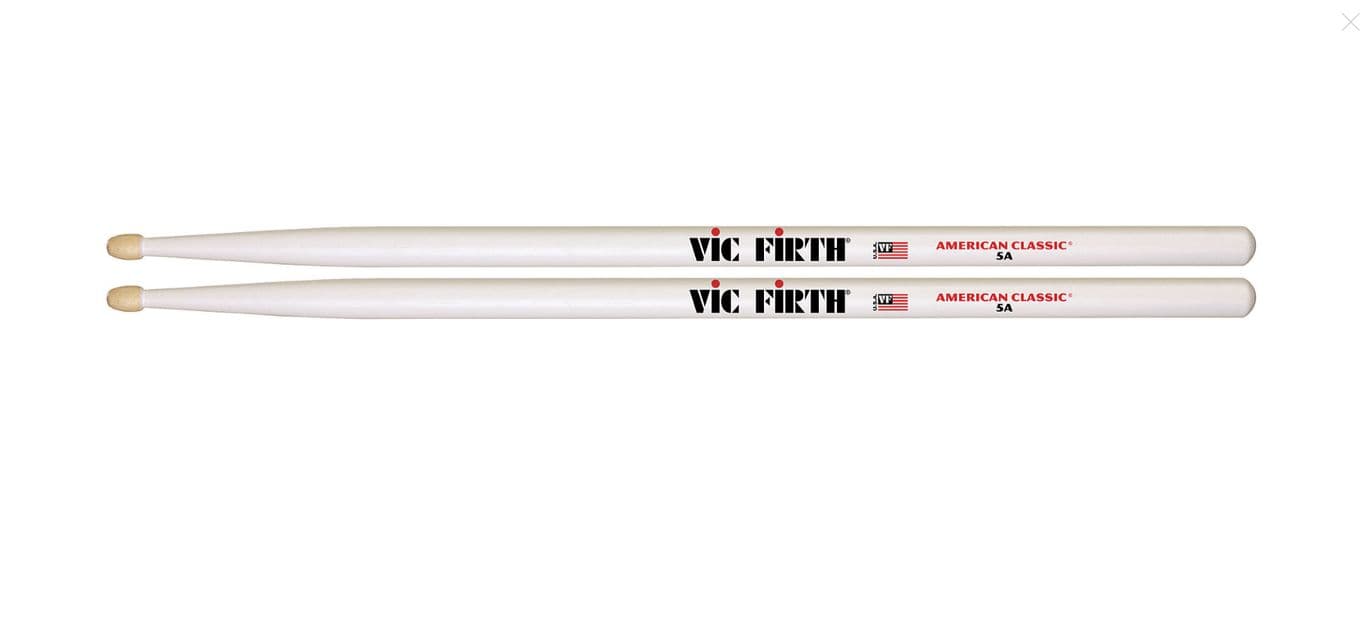 Baquetas 5A American Classic Blanco Punta de Madera