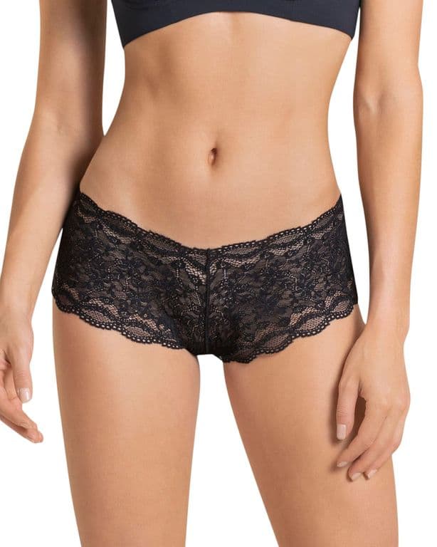 Calzon Pantaleta de Encaje y refuerzo en algodon 72264 Negro L