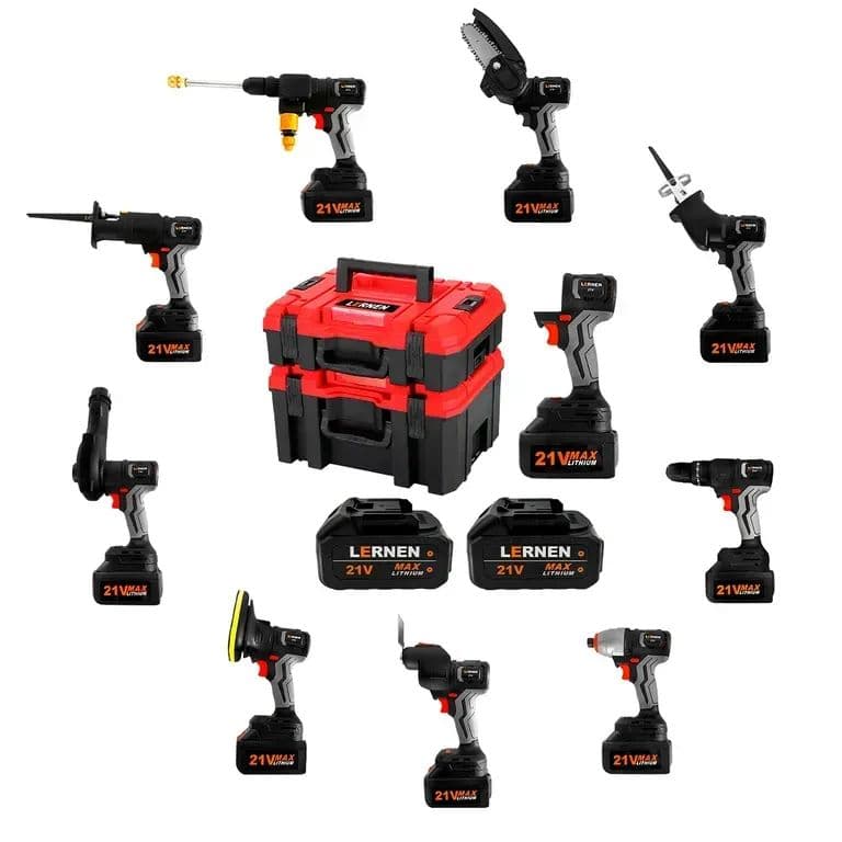 Combo Taladro + Herramientas Electricas 10 En 1 + Maletin + 2 Baterias