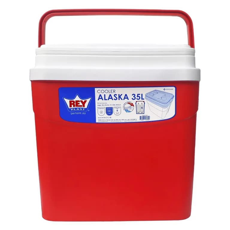 Cooler Nevera Caba Hielera Portatil 35 Litros Color Rojo