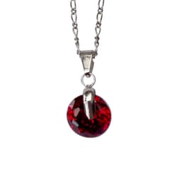 Collar Plata con Dije Circon Rojo Rojo TALLA UNICA