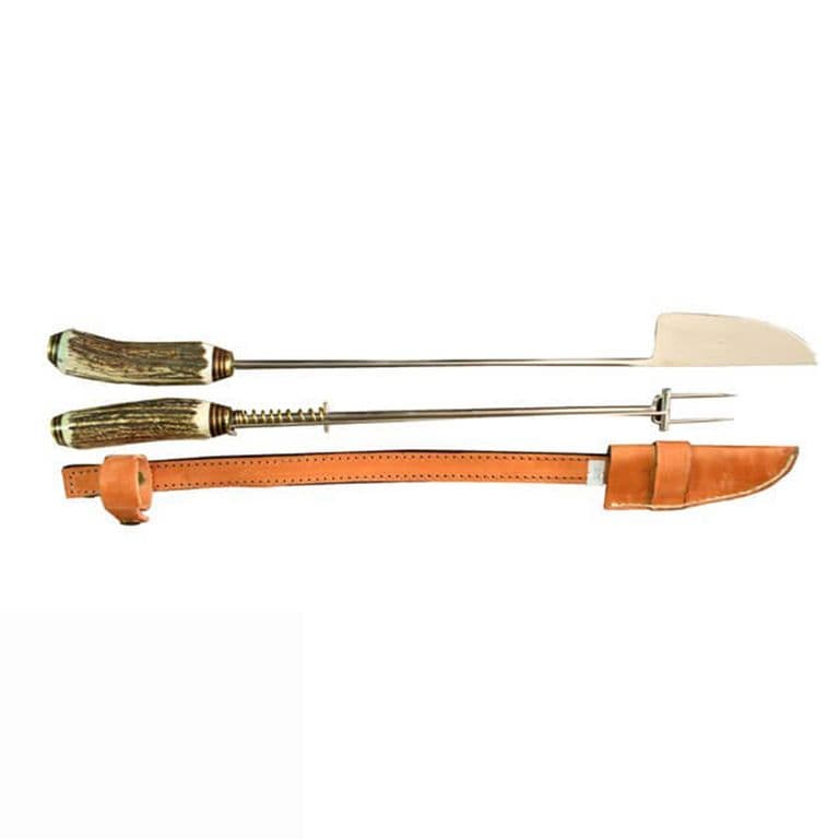 Parrillero Cuchillo Tenedor Asador Grande Ciervo Artesanal