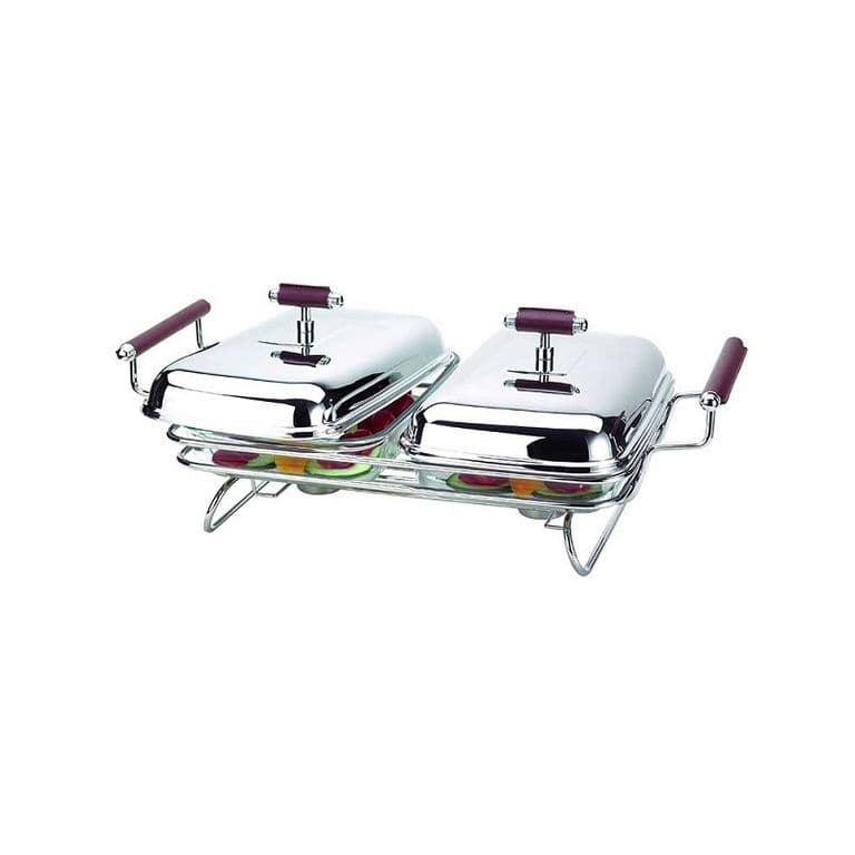 Fuentes Con Tapa Leather Regent Acero