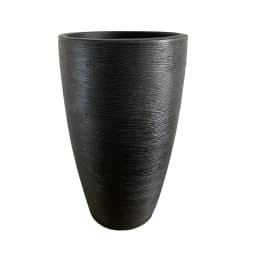 MACETERO NEGRO AMSTERDAM 65 CM ALTO CON PLATO