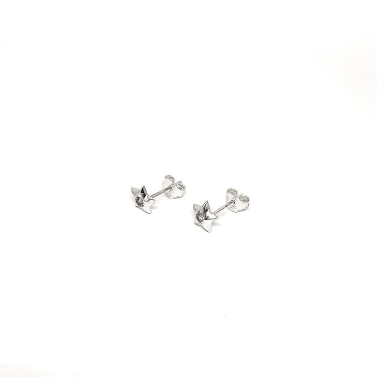 Aros Estrellas Circon Blanco 7mm Plata Fina 925 Blanco TALLA UNICA