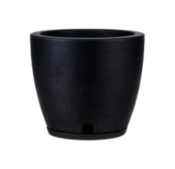 MACETERO NEGRO AMSTERDAM 28CM ALTO CON PLATO