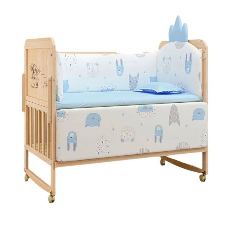 Cuna Colecho Madera PackPlay Mudador Etapas Azul Azul denim