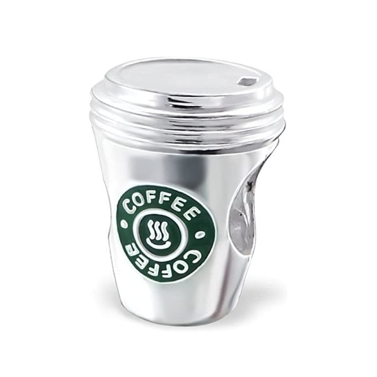 Charm Vaso de Cafe en Plata Fina 925 Plateado TALLA UNICA