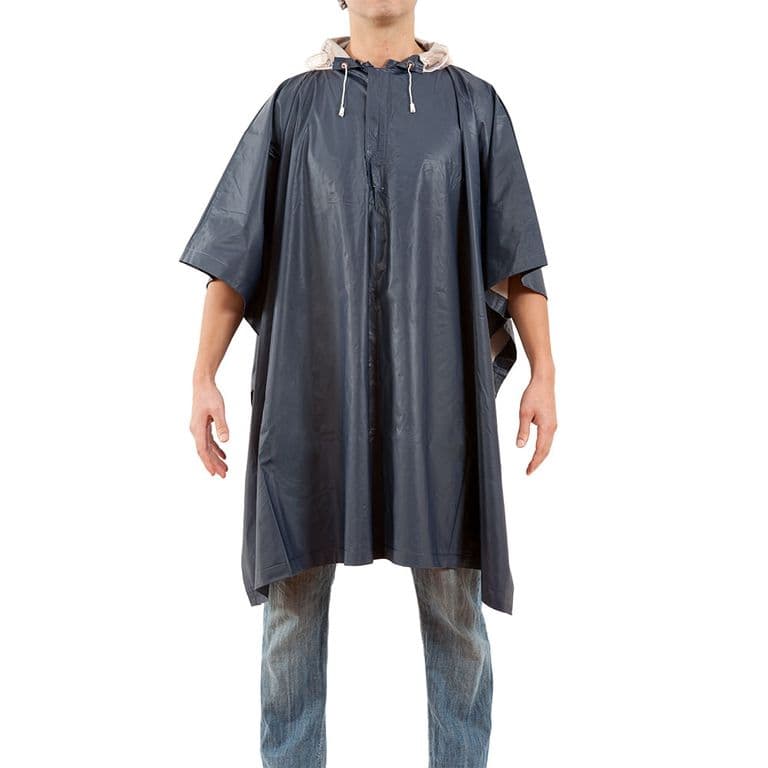 PONCHO IMPERMEABLE PVC CON GORRO Azul TALLA UNICA
