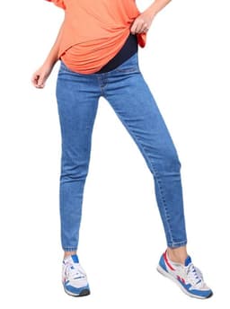 Jeans Maternal Pitillo Medium Light Azul Azul XL