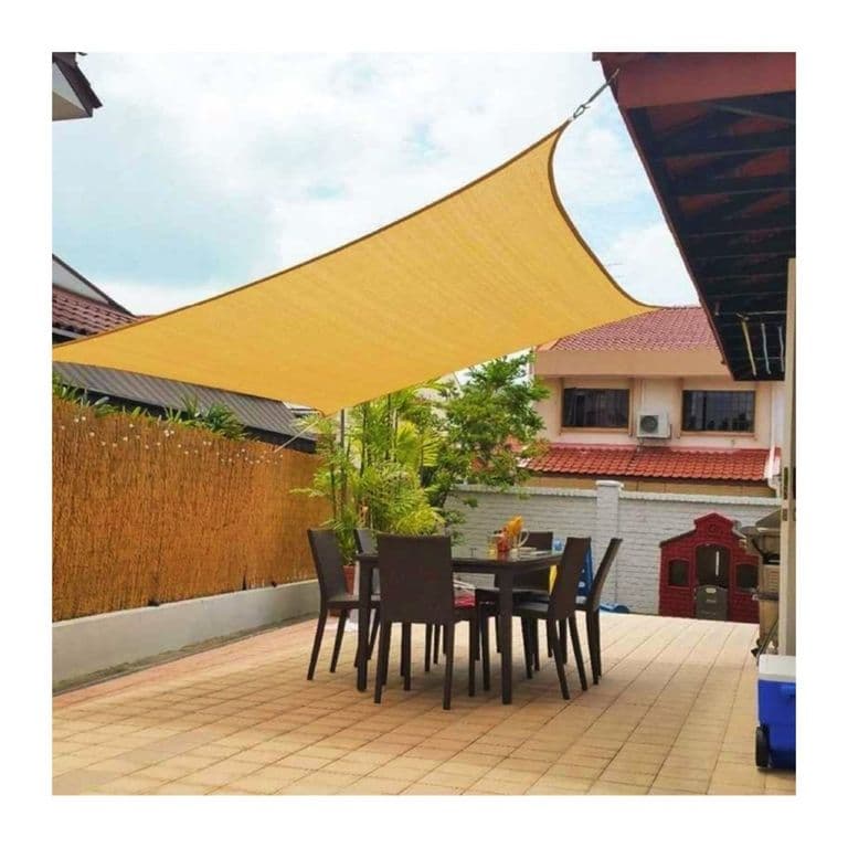 Toldo Cuadrado de Lona con Malla Anti-UV 5x5 m Beige