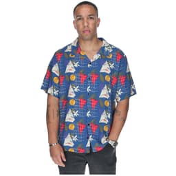 Camisa M/C Hombre Tropical Geometry Azul Azul S