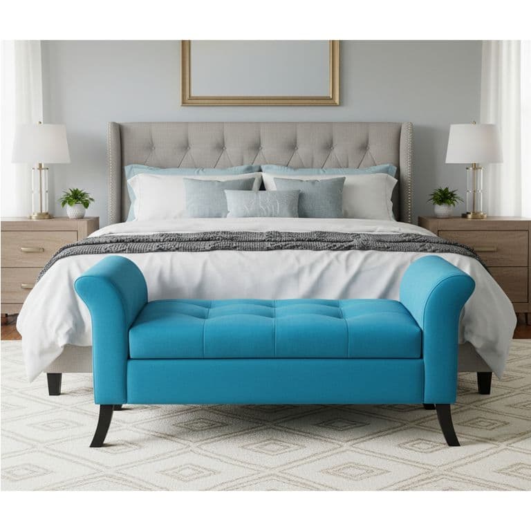 Banqueta Baul Verona Color Turquesa