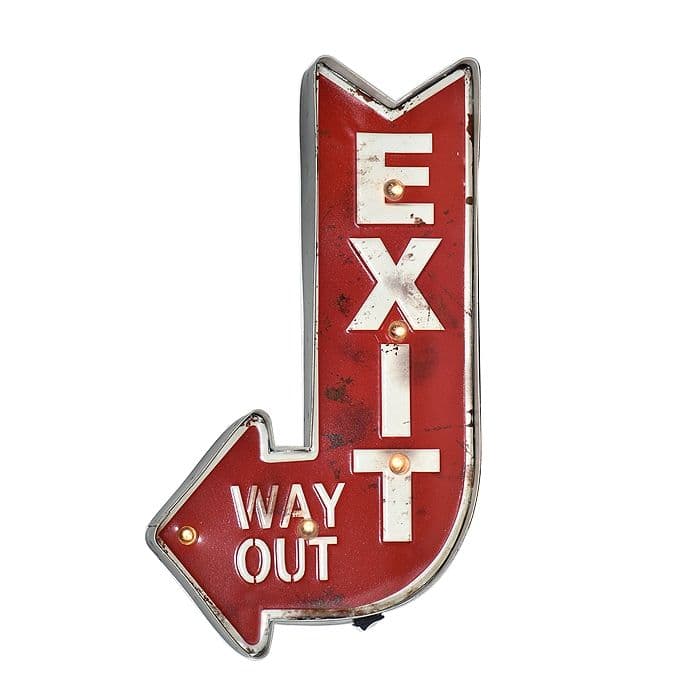LETRERO VINTAGE LED EXIT (41 x 5 x 22 cms.)