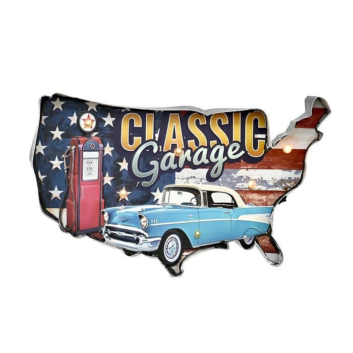 LETRERO VINTAGE LED CLASSIC GARAGE (50 x 5 x 30 cms.)