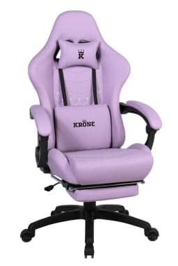 Silla Gamer Oficina Krone XL Masajeador Lumbar Apoyapies - Morada