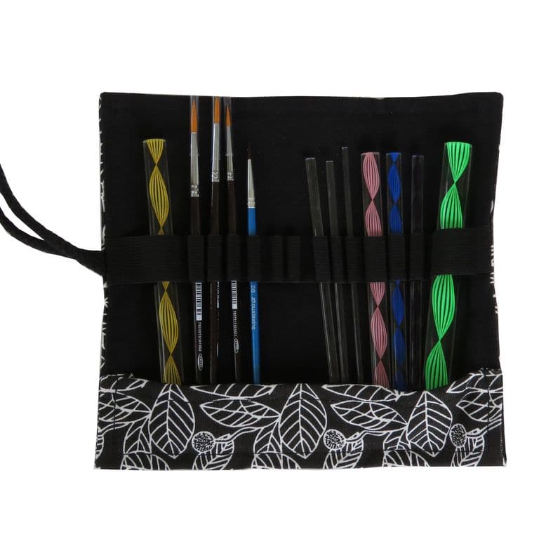 Estuche rollo pinceles y puntillismo de acrilico