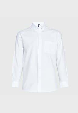 Camisa Oxford Regular Bolsillo Pegado M/L Blanco XL