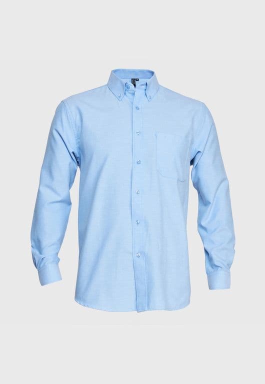 Camisa Oxford Regular Bolsillo Pegado M/L Celeste S