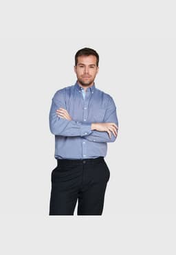 Camisa Fil A Fil M/L Azul Marino L