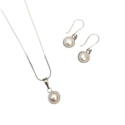 Conjunto Perla Rio y Plata Plateado TALLA UNICA