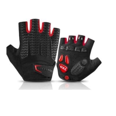 Guantes Con Gel Mtb Ruta Sin Dedos Bicicleta Rojo S