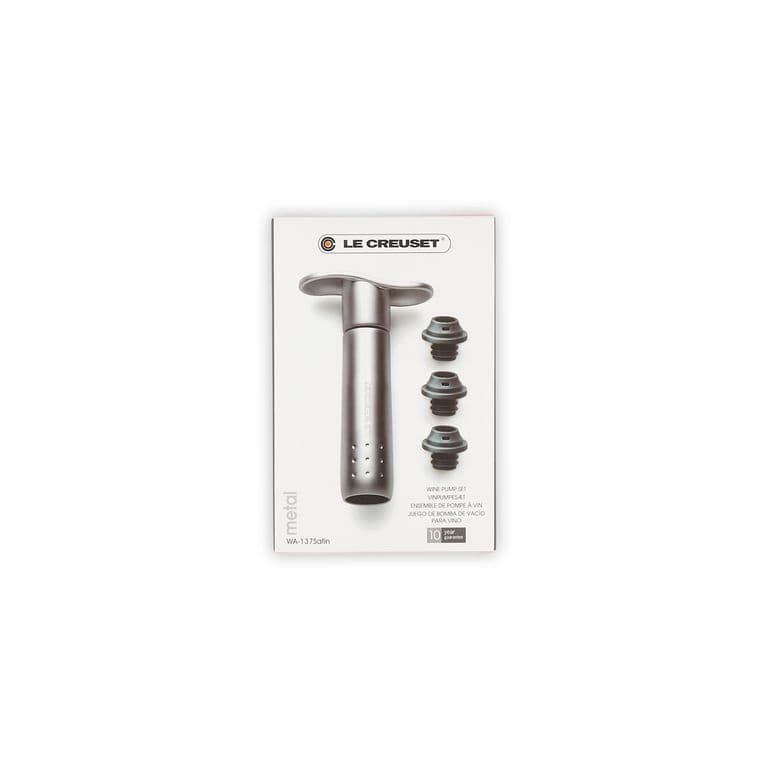 Bomba Vacio Metal Satinado + 3 Tapones