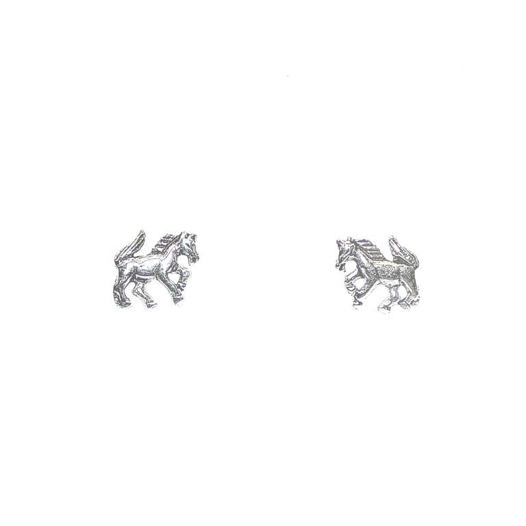 Aros Mini Caballito Plata Fina Ley 925 Plateado TALLA UNICA