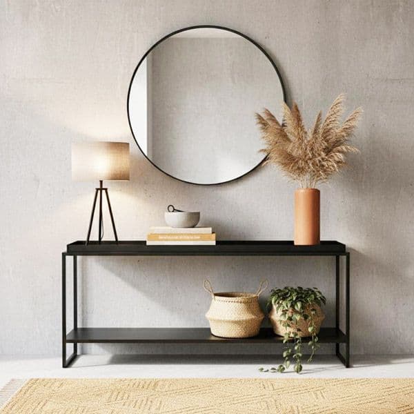 Arrimo Metalico Negro Lubmin Bajo 120x30x50 Hecho a Mano