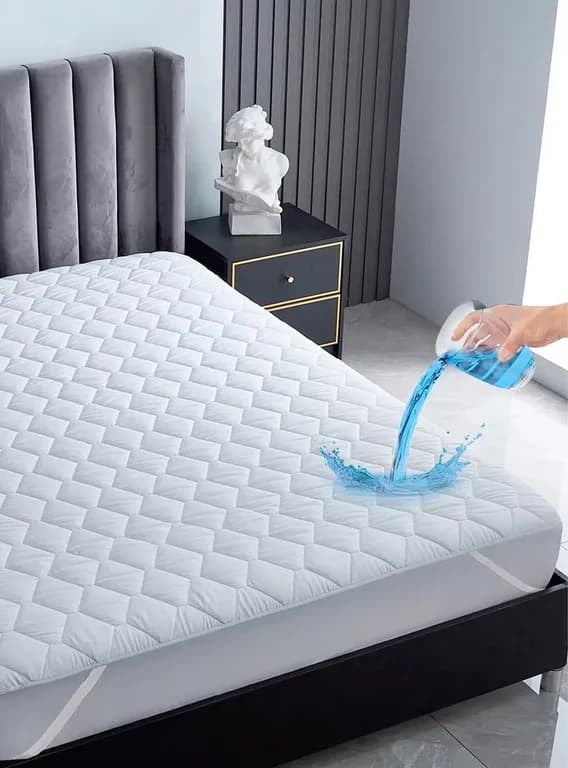 Cubre Colchon Protector Impermeable Elasticos - Blanco - 2 plazas Blanco ...