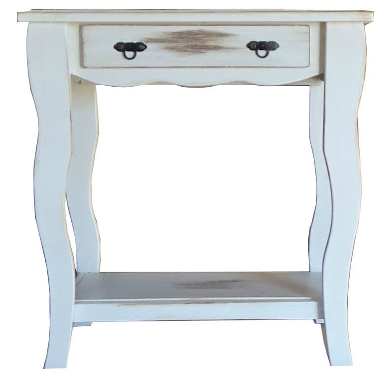 Mesa de arrimo vintage blanco