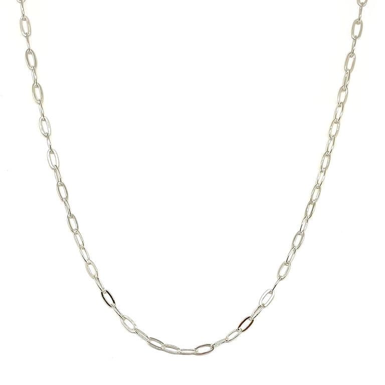 Cadena Eslabon Alargado 6x3mm Plata Fina 925 Plateado 50