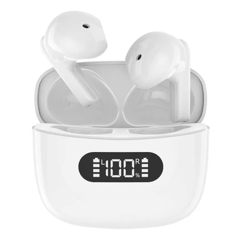 Audifonos Bluetooth HIFI con pantalla LED - Blanco