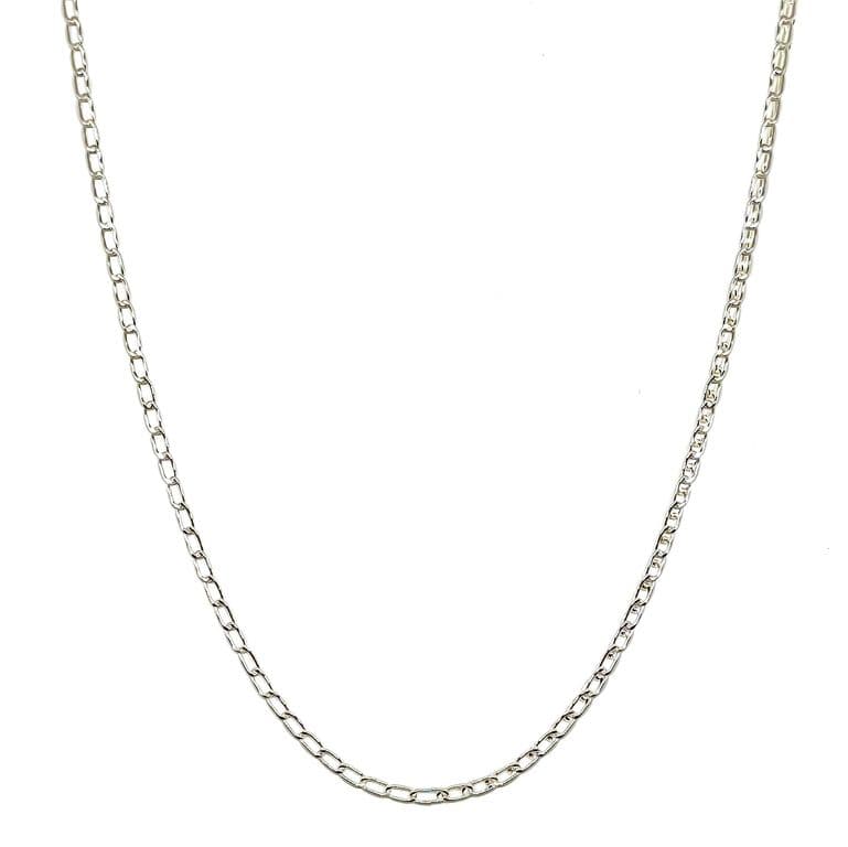 Cadena 45cm Eslabon Alargado 4x2mm Plata Fina 925 Plateado TALLA UNICA