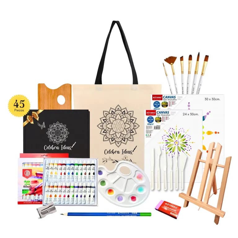 Set de Arte pintura oleos Kit de Arte 45 piezas 24 Colores