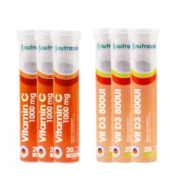 03 Vitamina C 1000 Mg + 3 Vitamina D3 800 UI - (Pack 6 unidades)