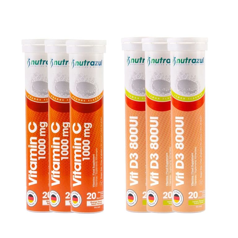 03 Vitamina C 1000 Mg + 3 Vitamina D3 800 UI - (Pack 6 unidades)
