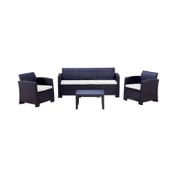 Juego Set Terraza Milano 4 Piezas Con Cojin