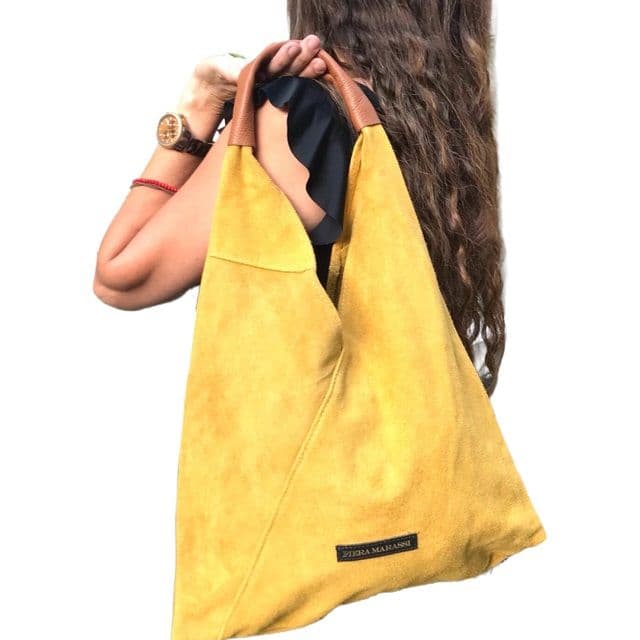Cartera cuero natural Modelo Allegra Amarillo TALLA UNICA