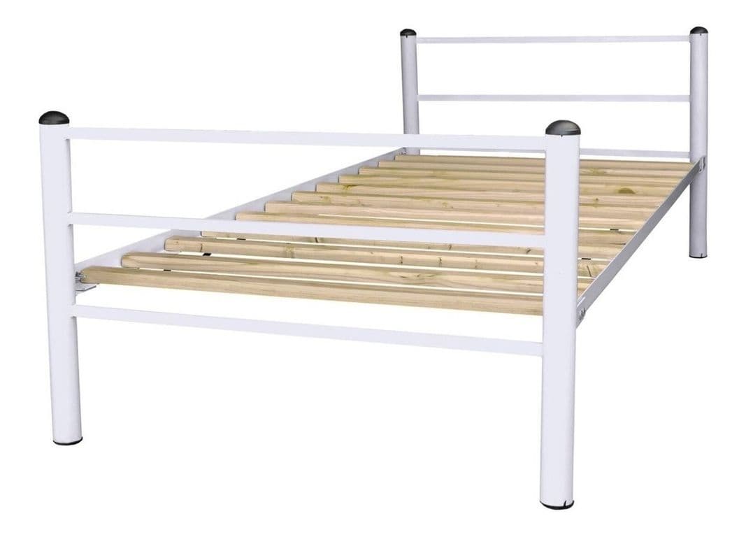 Cama Metalica 1.5 Plaza Blanco.