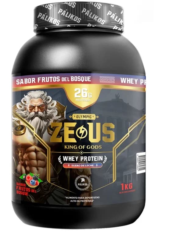 100 Whey Protein Zeus 1kg Frutos del Bosque 30 servicios