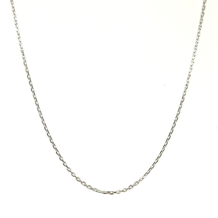 Cadena Eslabon 2x1mm Limada 45cm Plata Fina 925 Plateado TALLA UNICA