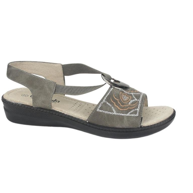 Sandalia Mujer Gris Comfort Lena-3 Gris 35
