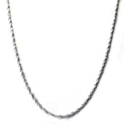 Cadena Cordon Tupido Enroscado 50cm Plata Fina 925 Plateado TALLA UNICA