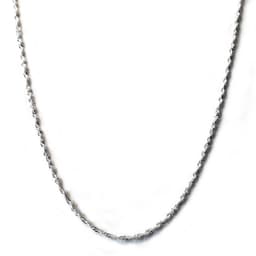 Cadena Cordon Tupido Enroscado 45cm Plata Fina 925 Plateado TALLA UNICA