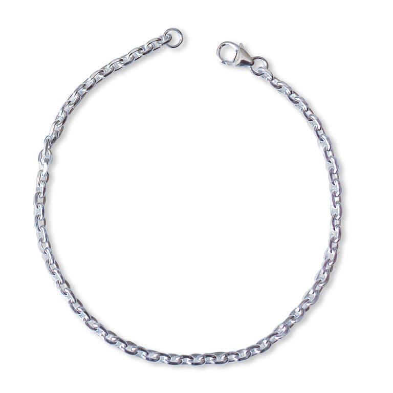 Pulsera Eslabon Limado Grande Plata Fina 925 Plateado TALLA UNICA
