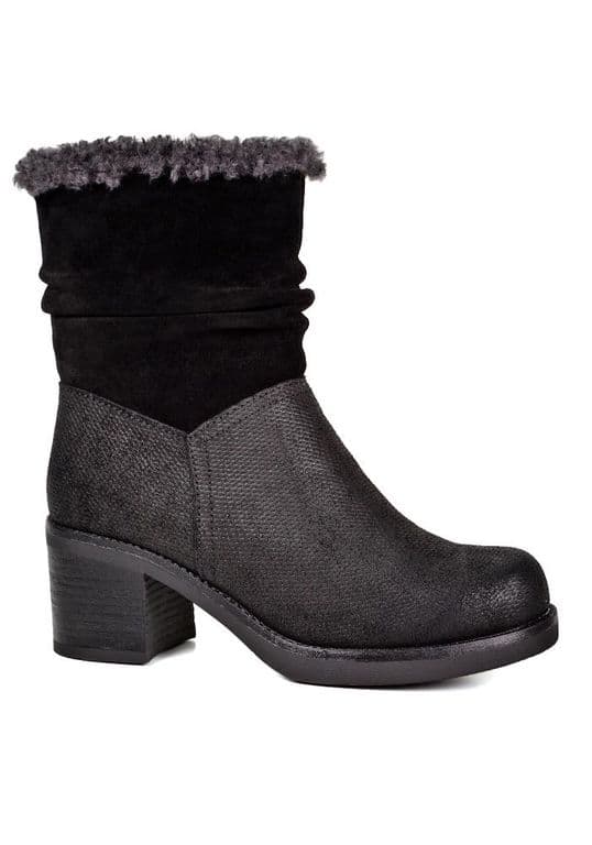 Botin Cuero Estefania Negro Negro 36