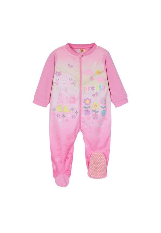 Pijama Bebe Nina Entero Polar Sustentable Rosado Rosa 9-12 MESES