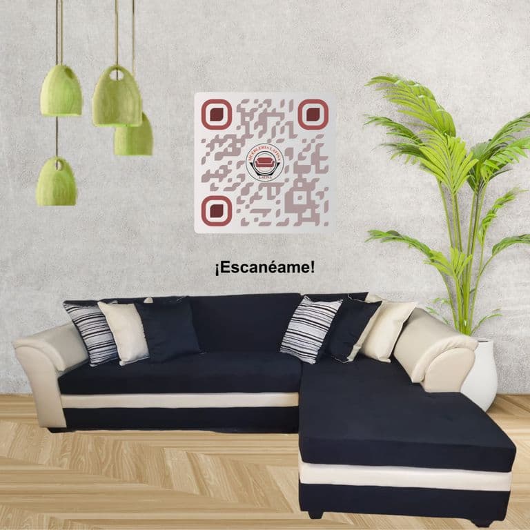 SECCIONAL FELPA MUSTANG GRANDE DERECHO NEGRO BRAZO PU ECOCUERO BEIGE