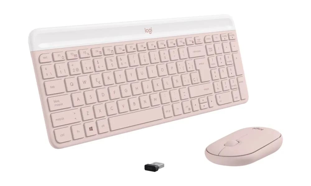 Kit Teclado Y Mouse Inalambrico Mk470 Espanol Rosa